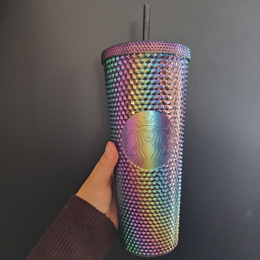Starbucks Black Bling Oil Slick/ Iridescent Studded Tumbler